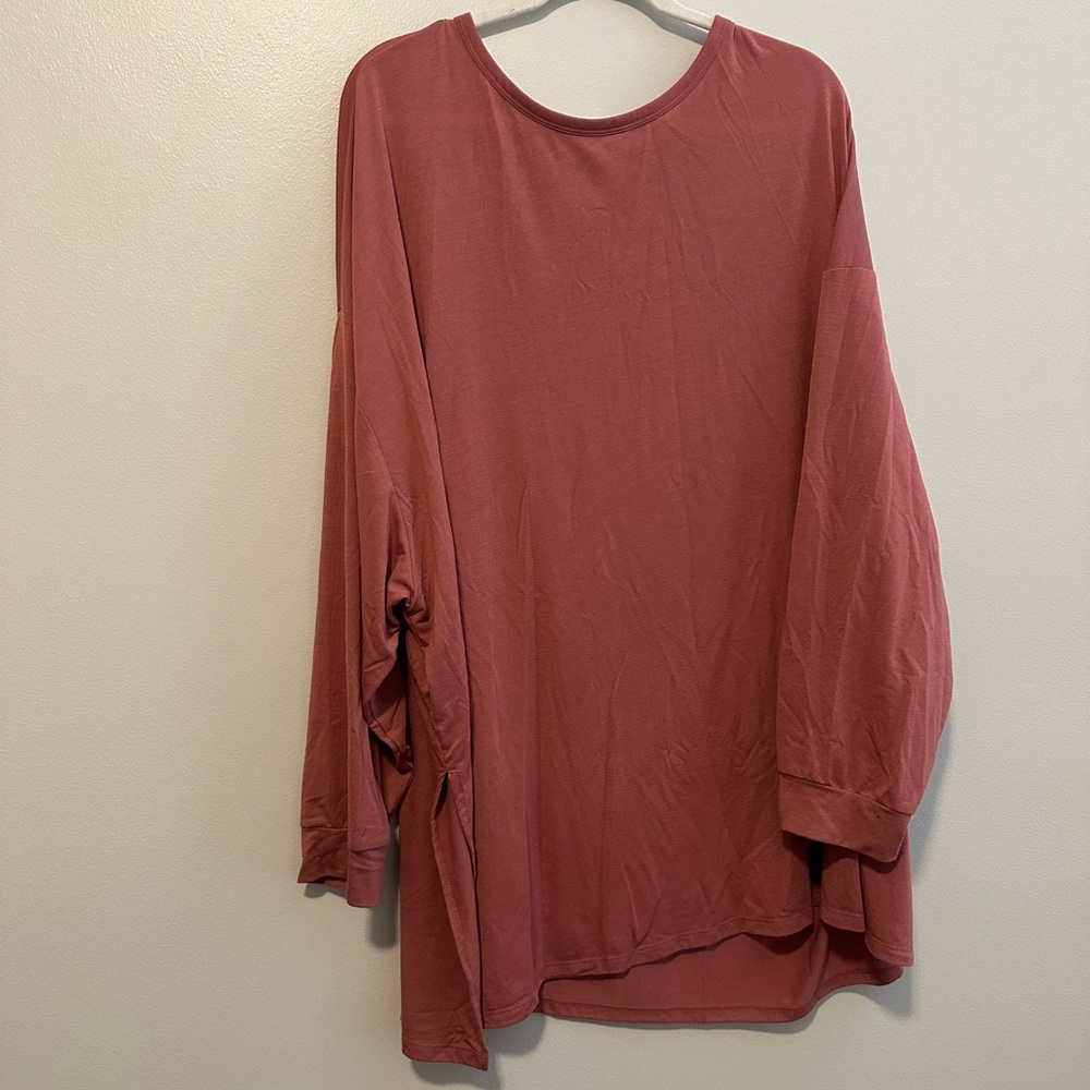 Old Navy Pink Oversized Long Sleeve Tee Lightweight Size 4X